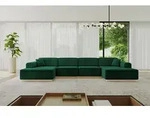 ALTDECOR Ecksofa in U-Form IREA-U2 386x165x80 cm Dunkelgr&uuml;n Corner Sofa Bett