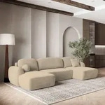 Masseno Ecksofa SAVONA K mit Schlaffunktion U-Form, Sofa mit Bettkasten,