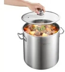 VEVOR Edelstahl Kochtopf 19,9 L Gro&szlig;er Suppentopf mit Glasdeckel...