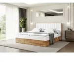 ALTDECOR Boxspringbett LOLLI4 mit H3-Matratze, Kopfteil und Bettkasten mit Eiche Holz