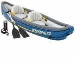 INTEX 68389N Kajak Wyoming C2 2-Personen Schlauchboot 302x89x53cm inkl. Paddel - Blau