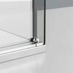 Eckdusche mit Schiebet&uuml;r Soft-Close DX906 FLEX - 8 mm Nano Echtglas - Chrom -...