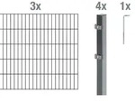 Alberts Doppelstabmatten Zaun, H&ouml;he 160 cm, L&auml;nge 6 m, Zaun-Komplettset zum