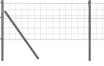 vidaXL Ground Fix Geschwei&szlig;ter Drahtzaun 10 x 0,8 m (B x H) - Grau