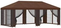 vidaXL Garten Pavillon mit Seitenw&auml;nden 6 x 3 m Braun