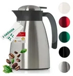 Blumtal&reg; Thermoskanne 1L Silber &ndash; BPA-frei, Edelstahl Teekanne & Kaffeekanne mit