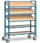 fetra 1384, Sperrholz, Stahl, Regalwagen, Blau, 400 kg, 4 Rad/R&auml;der, 16 cm