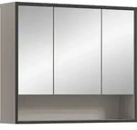 Bagno Spiegelschrank Bad 3 Spiegelt&uuml;ren hellgrau, cremefarben. - Grau