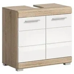 xonox.home Waschbeckenunterschrank Lambada Sonoma Eiche hell 60x56x34 cm - Wei&szlig;