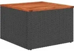 vidaXL 13-teiliges Gartensofa-Set mit Kissen, schwarzes Polyrattan - Schwarz