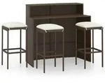 vidaXL 4-tlg. Gartenbar-Set mit Kissen Braun - Braun