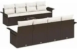 vidaXL Gartensofa-set mit Kissen 9 pcs Braun Poly-Rattan - Braun