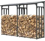 Set 2 St&uuml;ck Metall Kaminholzregal Au&szlig;en 130 x 70 x 185 cm, Pro - 40 mm...