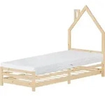 ML-Design Kinderbett Haus 90x200 cm Natur mit Matratze H:16cm, Hausbett f&uuml;r...