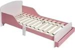 Relaxdays Kinderbett, 70x140 cm, Kleinkindbett mit Rausfallschutz, Lattenrost,