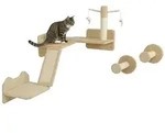 PawHut Katzen Kletterwand Set, 3-teilig Katzenm&ouml;bel mit Kratzbrett, Spielball -