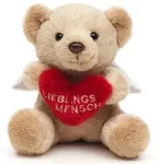 Uni-Toys - Schutzengel-Teddyb&auml;r mit rotem Herz Lieblingsmensch - Plushie - 13...