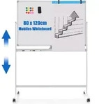 COSTWAY Doppelseitiges mobiles Whiteboard, 120 x 80 cm, h&ouml;henverstellbares