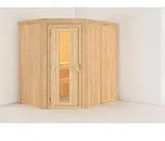 Karibu Sauna Innensauna Saja Eckeinstieg ohne Zubeh&ouml;r 196x151x198 cm ohne Dachkranz