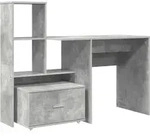 vidaXL Schreibtisch Beton Grau 131,5 x 50 x 106,5 cm Holzwerkstoff - Grau