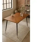 Esstisch 140x80 cm Intarsien-Optik - Braun