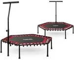 Neo-Sport Fitness-Trampolin mit Haltegriff, 127 cm - Sechseckig, Rot - Rot