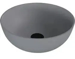 Polysan BANERA ROUND Waschbecken zum Setzen, Gussmarmor, Durch. 39cm, Grau matt