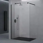doporro Luxus Duschwand f&uuml;r Dusche Duschabtrennung 110x200cm Schwarz Walk-In...
