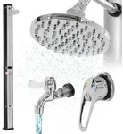 ML-Design Solardusche 35L 217cm eckig mit Fu&szlig;dusche und Regenduschkopf,