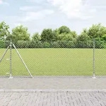 vidaXL Geschwei&szlig;ter Drahtzaun mit Betonfundament 25 x 1 m Silber Netz - Silber