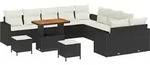 vidaXL Gartensofa-set 13 pcs Schwarz Poly-Rattan - Schwarz