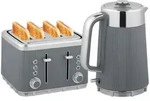 HOMCOM Wasserkocher Toaster Set 1,7L Schnell Wasserkocher 4 Scheiben Toaster -...