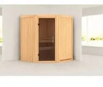 Sauna Taurin : ohne Dachkranz : Graphit Ganzglast&uuml;r : ohne Ofen Dachkranz: ohne