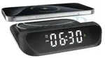 SBS 2-in-1-Wecker mit kabelloser Aufladung - Schwarz