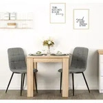 Homestyle4u Essgruppe mit 2 St&uuml;hlen 3 tlg Esstisch Set Braun Natur 80x80 cm