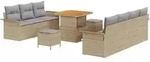 vidaXL Gartensofa-set mit Kissen 10 pcs Beige Poly-Rattan - Beige