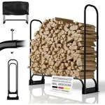 Juskys Kaminholzregal M 130x117x36 cm, au&szlig;en aus Metall mit Abdeckungung,