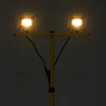 vidaXL LED-Fluter mit Stativ 2x10 W Warmwei&szlig; - Schwarz