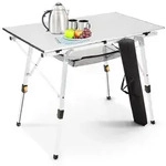 AREBOS Campingtisch faltbar 120x70 cm | H&ouml;henverstellbar 58&ndash;78 cm, Silber -...