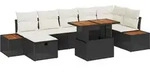 vidaXL Garten-Sofa-Set 8 pcs Schwarz Poly-Rattan - Schwarz