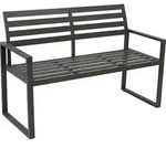 DEGAMO Gartenbank Parkbank Alubank ATLANTA 2-sitzer 123cm, Aluminium dunkelgrau,