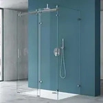 Mai & Mai U-Form Duschkabine 80x140x80cm Rahmenlos H&ouml;he:195cm 8mm Schiebet&uuml;r