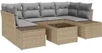 vidaXL Sofa Set mit Kissen 7 pcs Beige Poly Rattan - Beige