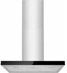 Respekta Inselhaube Cara, Edelstahl mit Glasfront, 90 cm - Silber