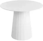 BELIANI Esstisch Wei&szlig; MDF-Tischplatte Rund &oslash; 100 cm mit S&auml;ulenfu&szlig; Stahl...