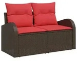 vidaXL Gartensofa Braun 124 x 62 x 85cm Poly-Rattan - Braun