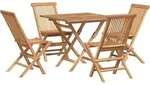 vidaXL 5-tlg. Garten-Essgruppe Massivholz Teak - Braun