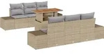 vidaXL Garten-Sofa-Set mit Speicher 7 pcs Beige Poly Rattan - Beige