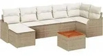 vidaXL Gartensofa-set mit Speicher 8 pcs Beige und Creme Poly-Rattan - Beige