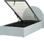 BELIANI Bett mit Bettkasten Hellblau Samt Gepolstert Lattenrost 90 x 200 cm
